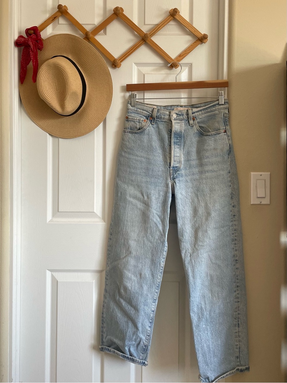 Levi's Light Wash Blue Straight Leg Jeans